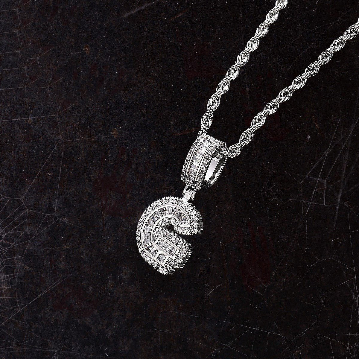 Hip Hop Iced Letter Pendant - S925 Sterling Silver - Metis Grace