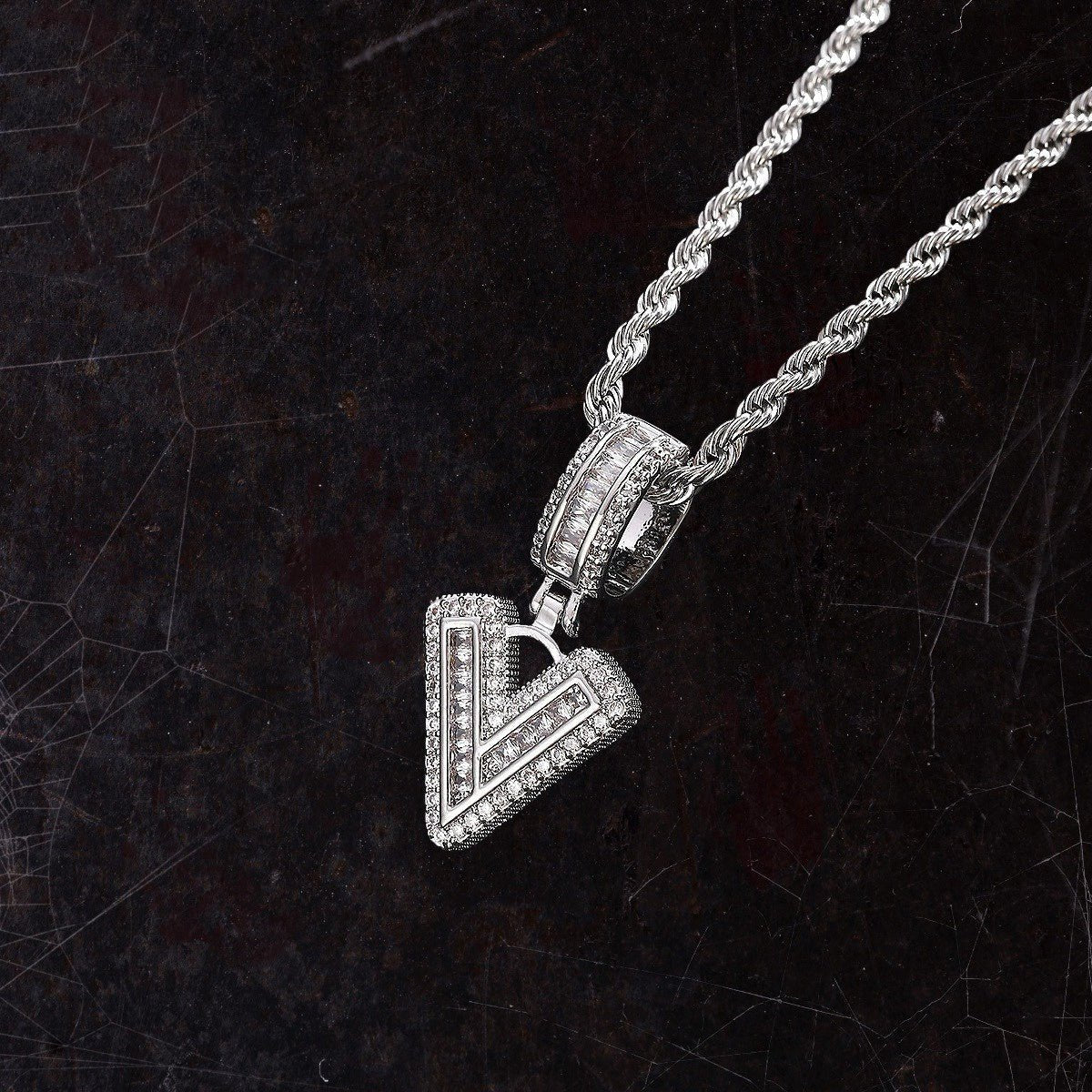 Hip Hop Iced Letter Pendant - S925 Sterling Silver - Metis Grace
