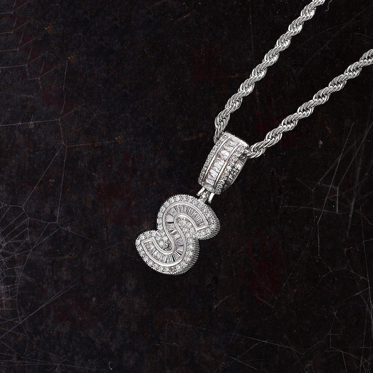 Hip Hop Iced Letter Pendant - S925 Sterling Silver - Metis Grace