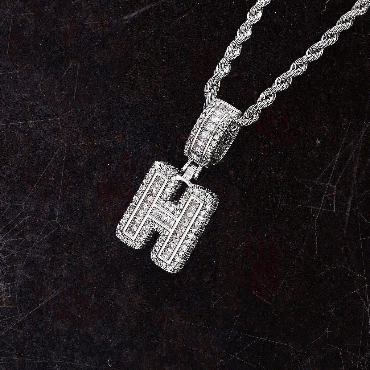 Hip Hop Iced Letter Pendant - S925 Sterling Silver - Metis Grace