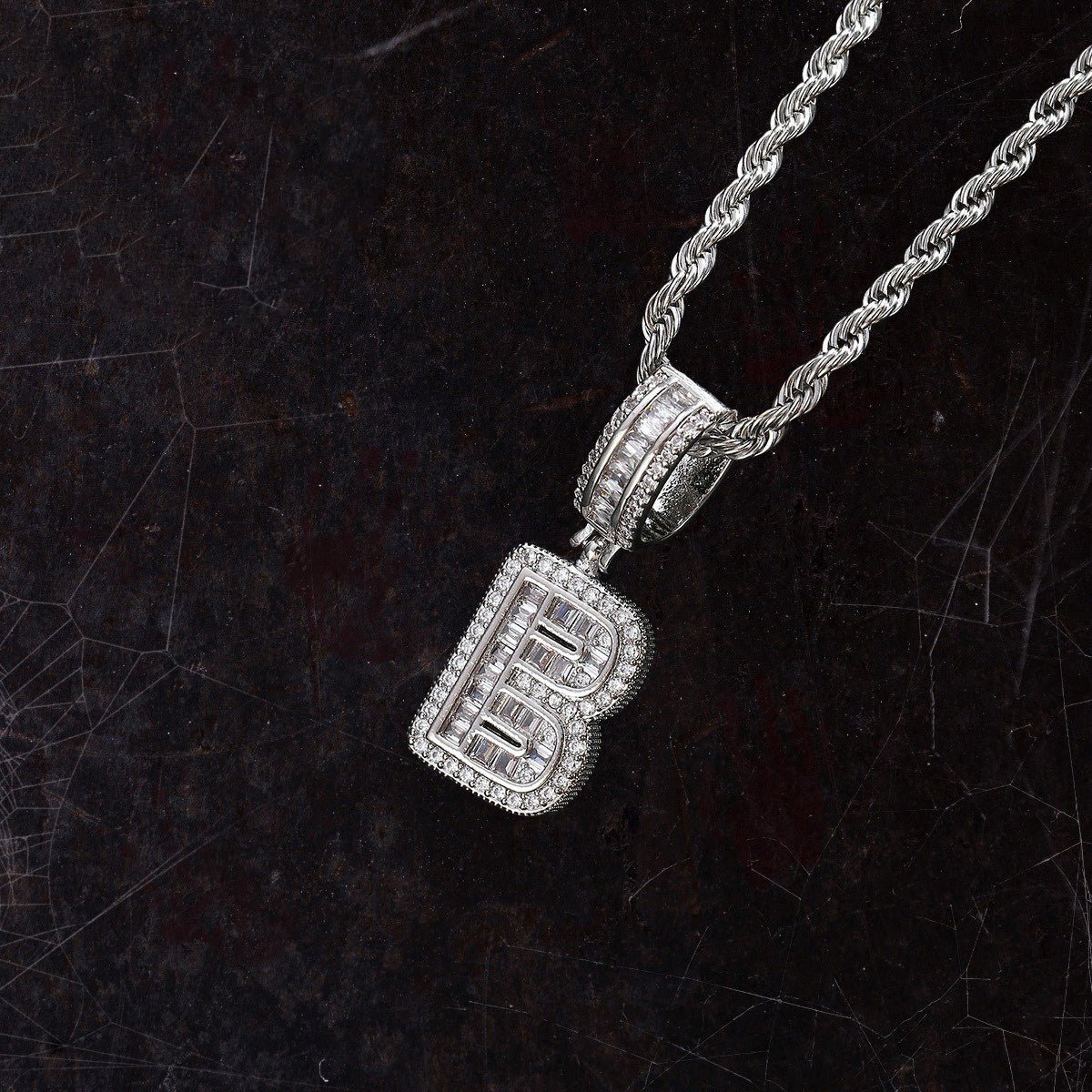 Hip Hop Iced Letter Pendant - S925 Sterling Silver - Metis Grace