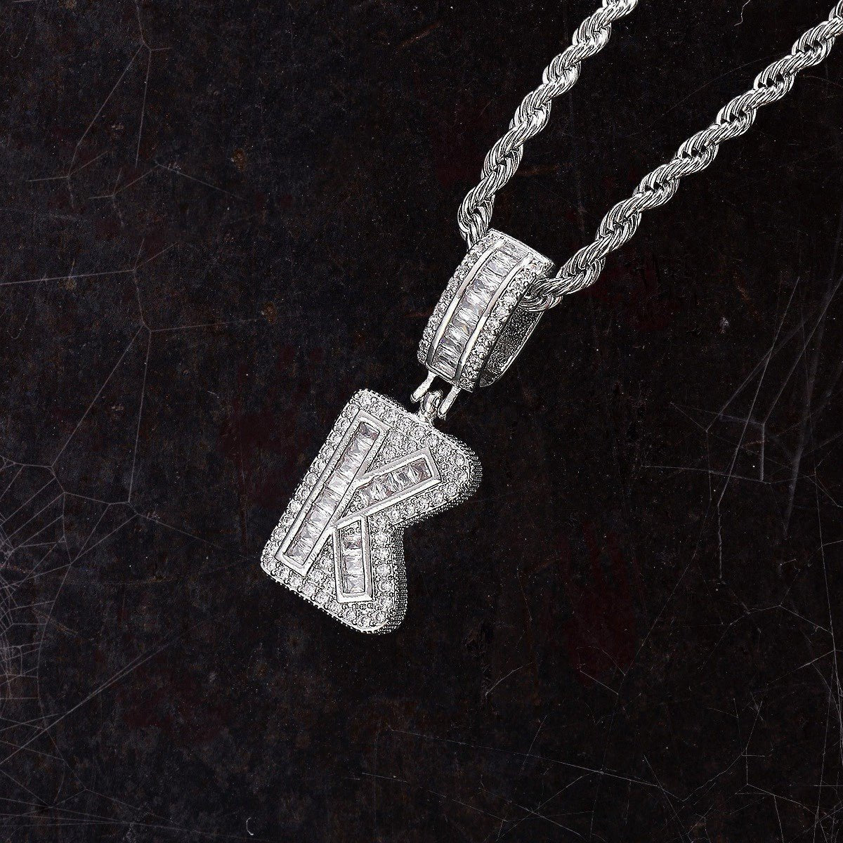 Hip Hop Iced Letter Pendant - S925 Sterling Silver - Metis Grace