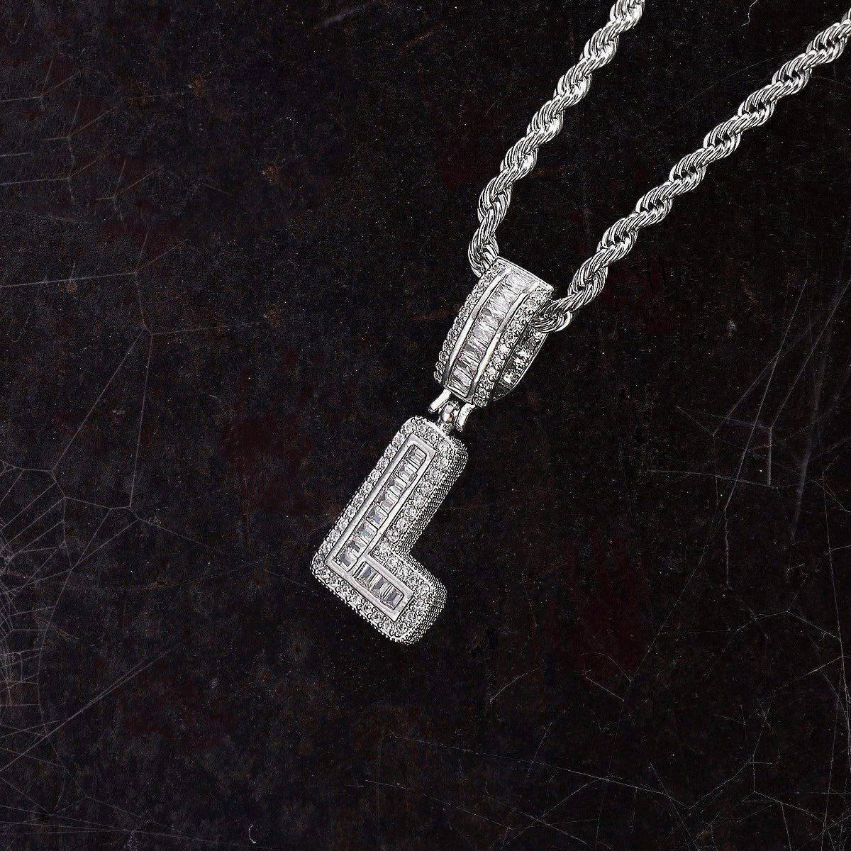 Hip Hop Iced Letter Pendant - S925 Sterling Silver - Metis Grace
