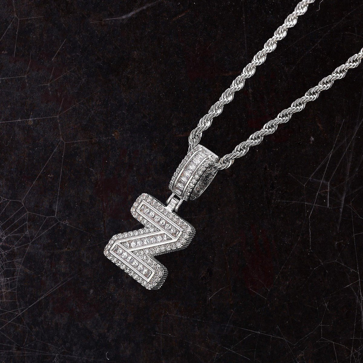 Hip Hop Iced Letter Pendant - S925 Sterling Silver - Metis Grace
