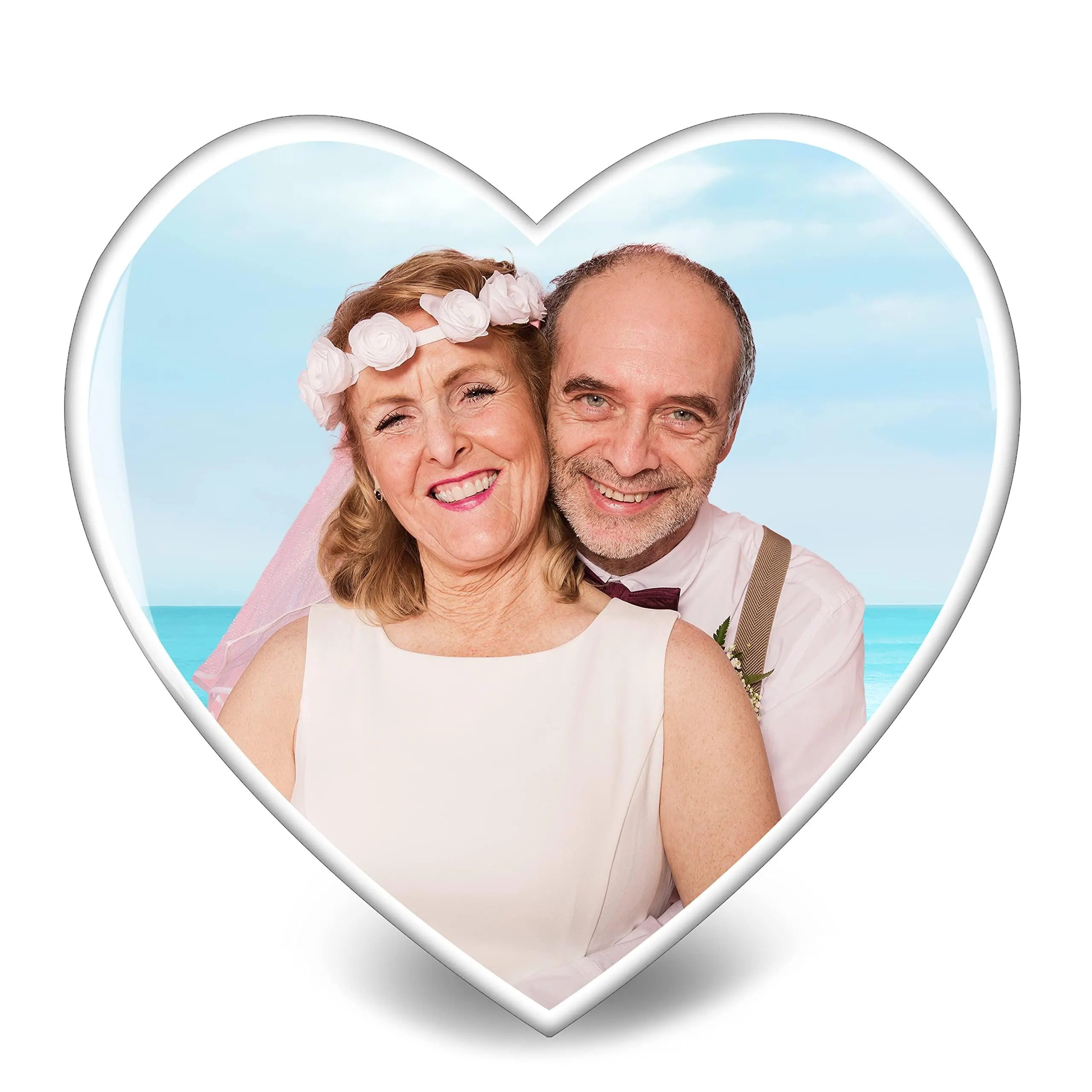 Personalized Commemorative Heart-Shaped Ceramic Photo