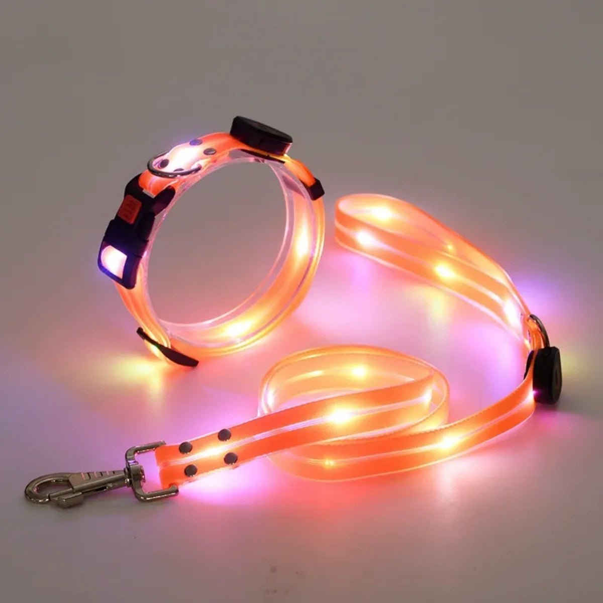 LED Collar and Leash Set (includes USB) (3pc set) - Metis Grace