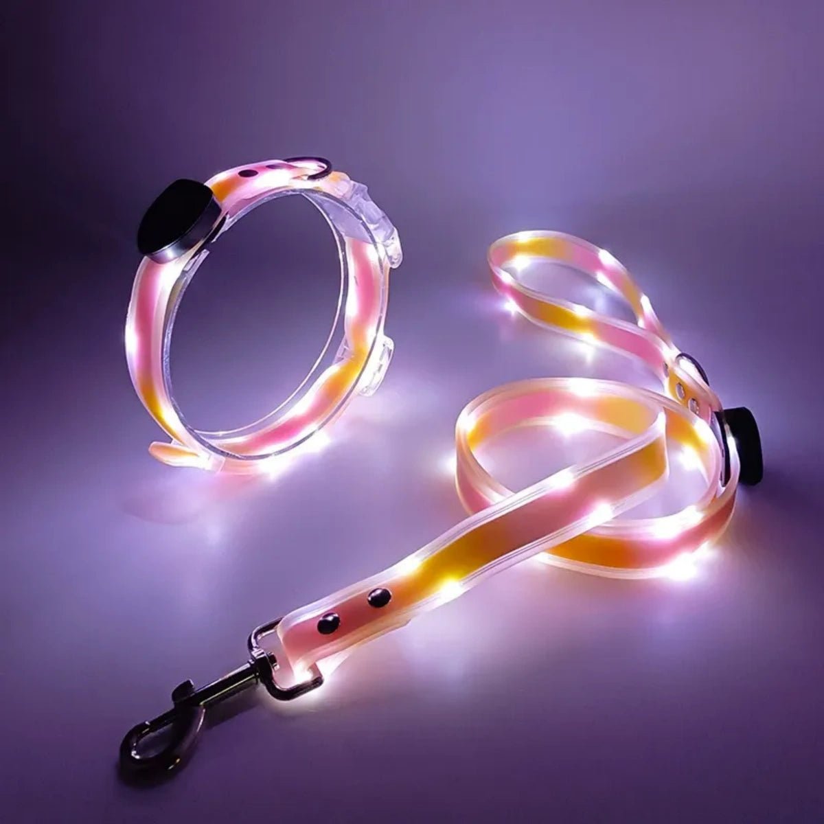 LED Collar and Leash Set (includes USB) (3pc set) - Metis Grace