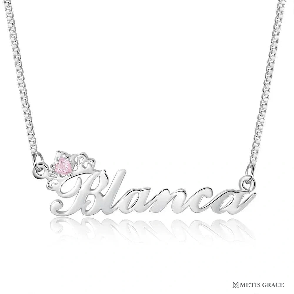 S925 Personalized Initial Necklace with Birthstone - Metis Grace