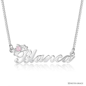 S925 Personalized Initial Necklace with Birthstone - Metis Grace