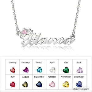 S925 Personalized Initial Necklace with Birthstone - Metis Grace