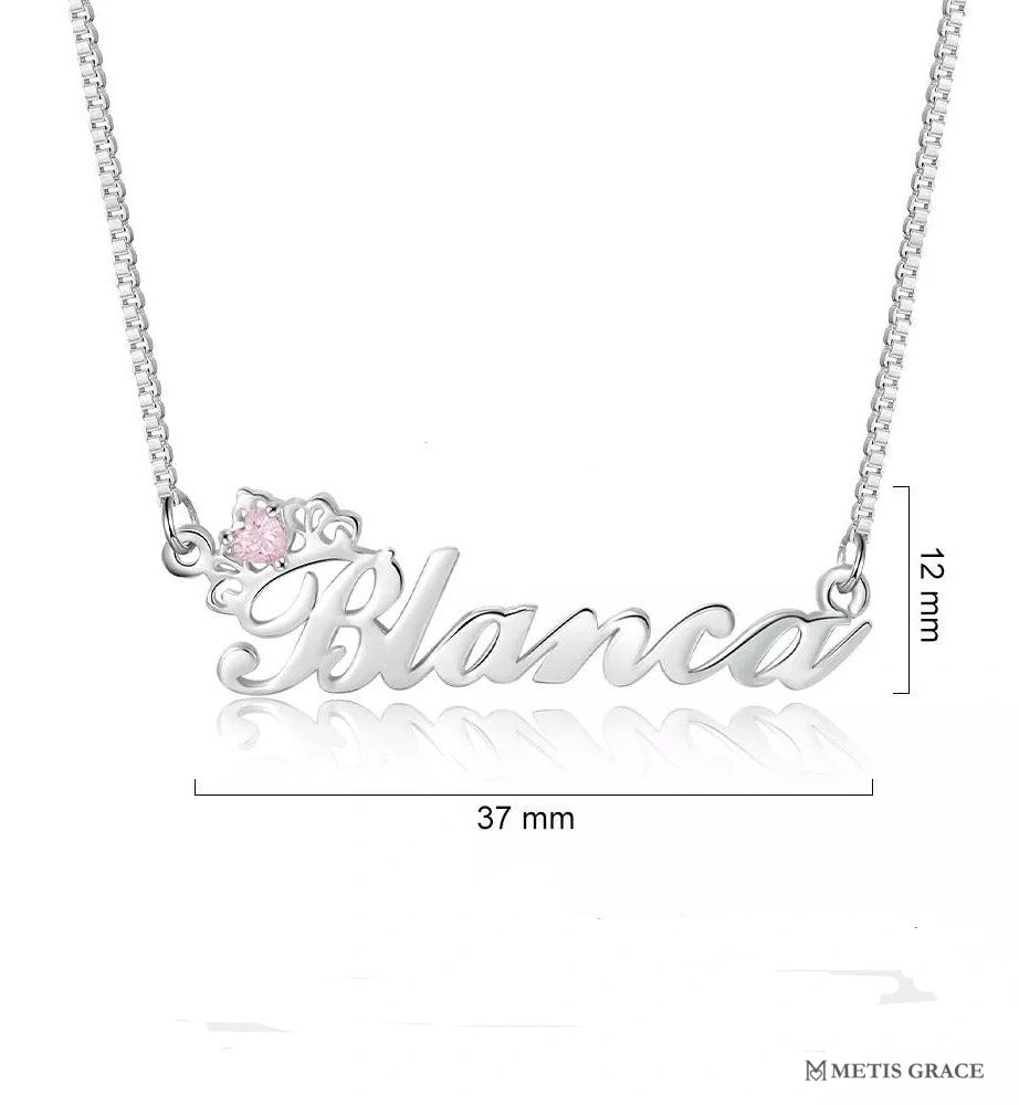 S925 Personalized Initial Necklace with Birthstone - Metis Grace