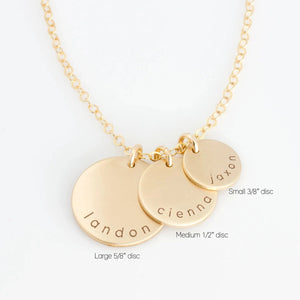 S925 Personalized Layered Disc Necklace with 1–3 Names - Metis Grace