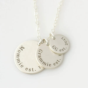 S925 Personalized Layered Disc Necklace with 1–3 Names - Metis Grace