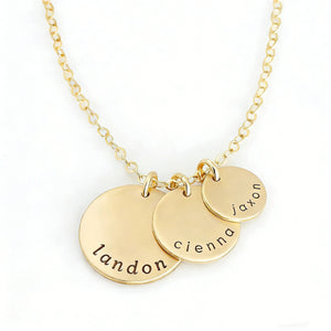 S925 Personalized Layered Disc Necklace with 1–3 Names - Metis Grace