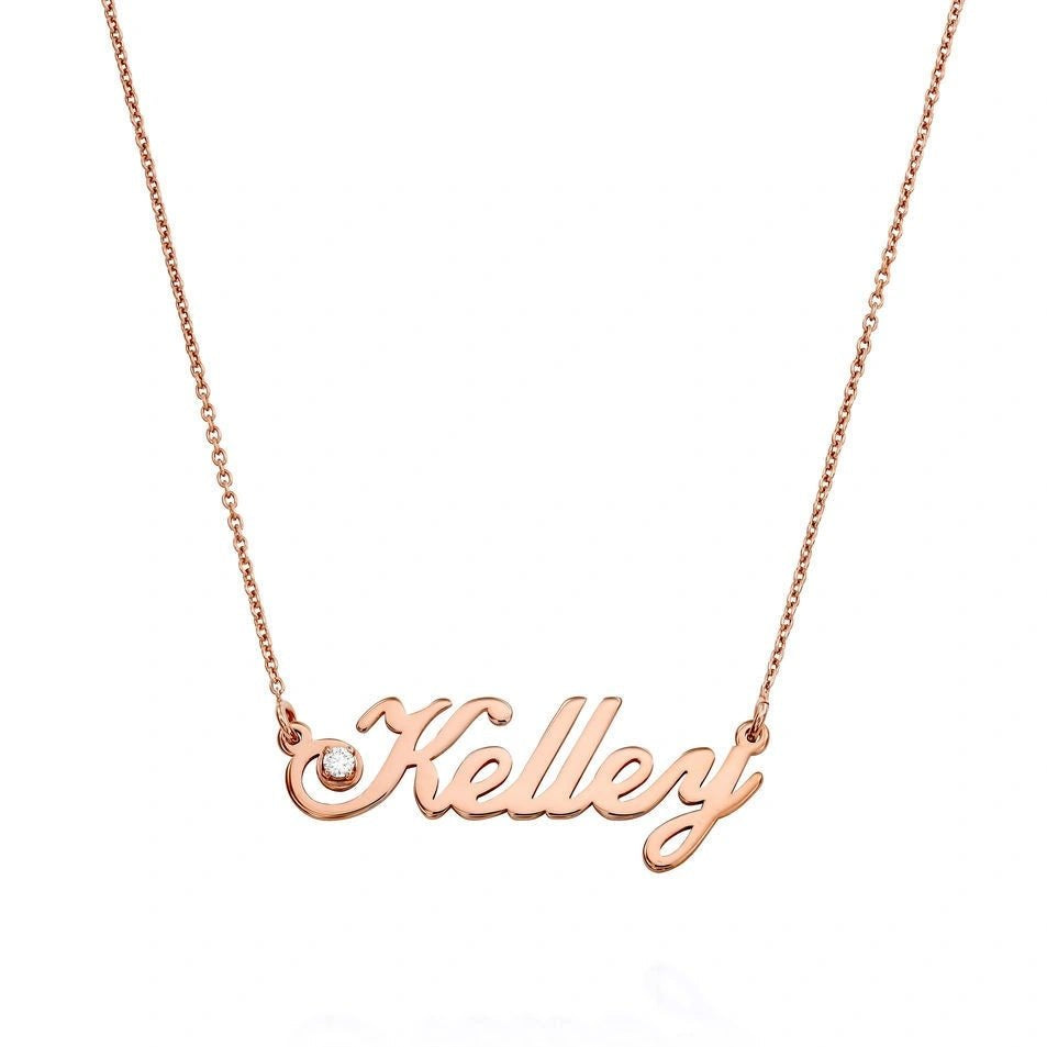 S925 Personalized Name Pendant Necklace with Zircon - Metis Grace