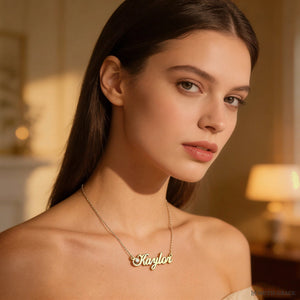 S925 Personalized Name Pendant Necklace with Zircon - Metis Grace