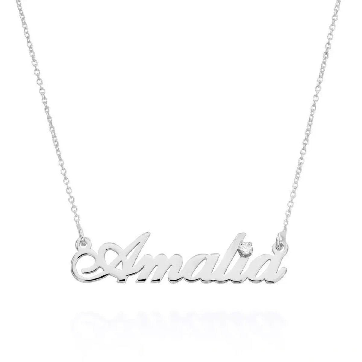 S925 Personalized Name Pendant Necklace with Zircon - Metis Grace
