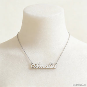 S925 Personalized Name Pendant Necklace with Zircon - Metis Grace