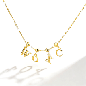 S925 Sterling Silver A - Z Letter Pendant Necklace - Metis Grace
