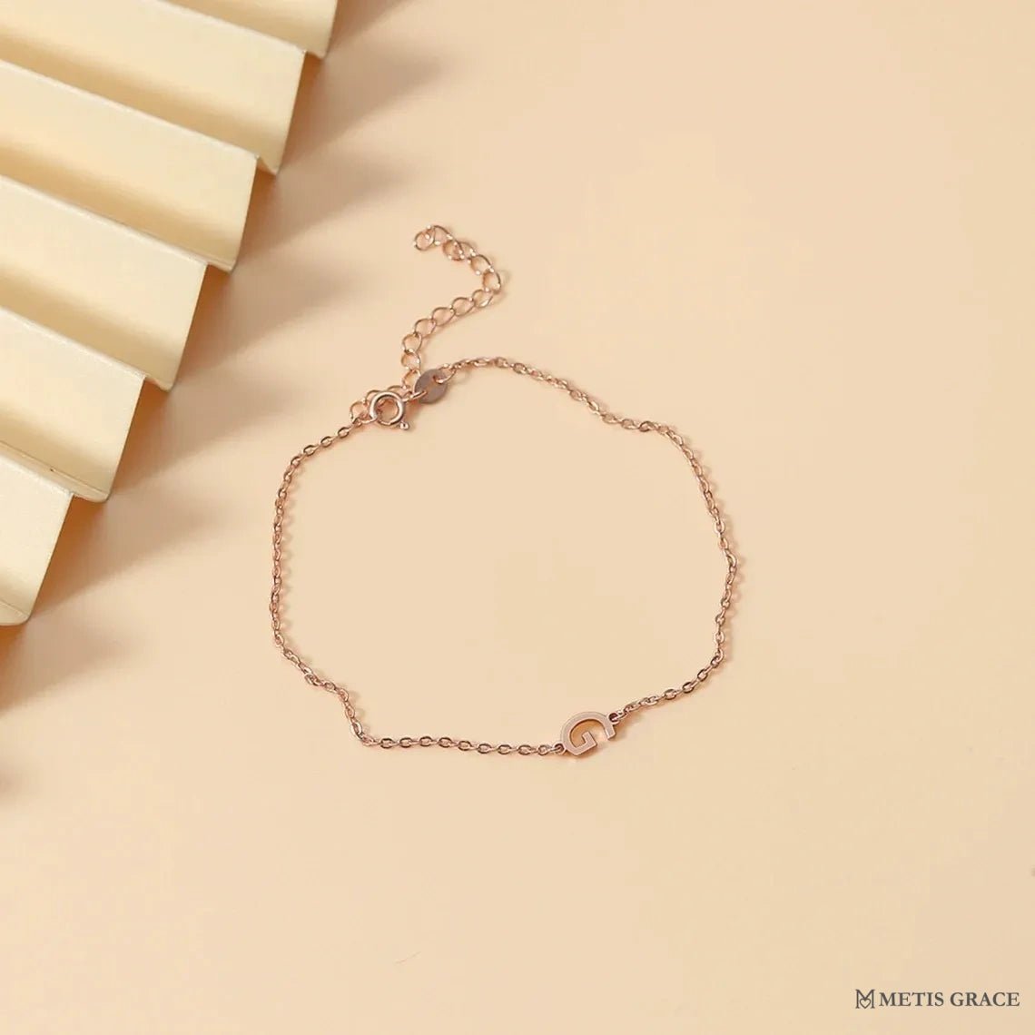 S925 Sterling Silver Alphabet Bracelet – Custom Letter Jewelry - Metis Grace