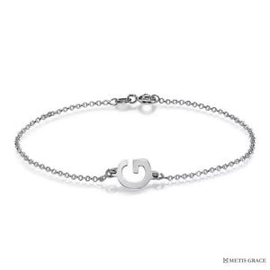 S925 Sterling Silver Alphabet Bracelet – Custom Letter Jewelry - Metis Grace