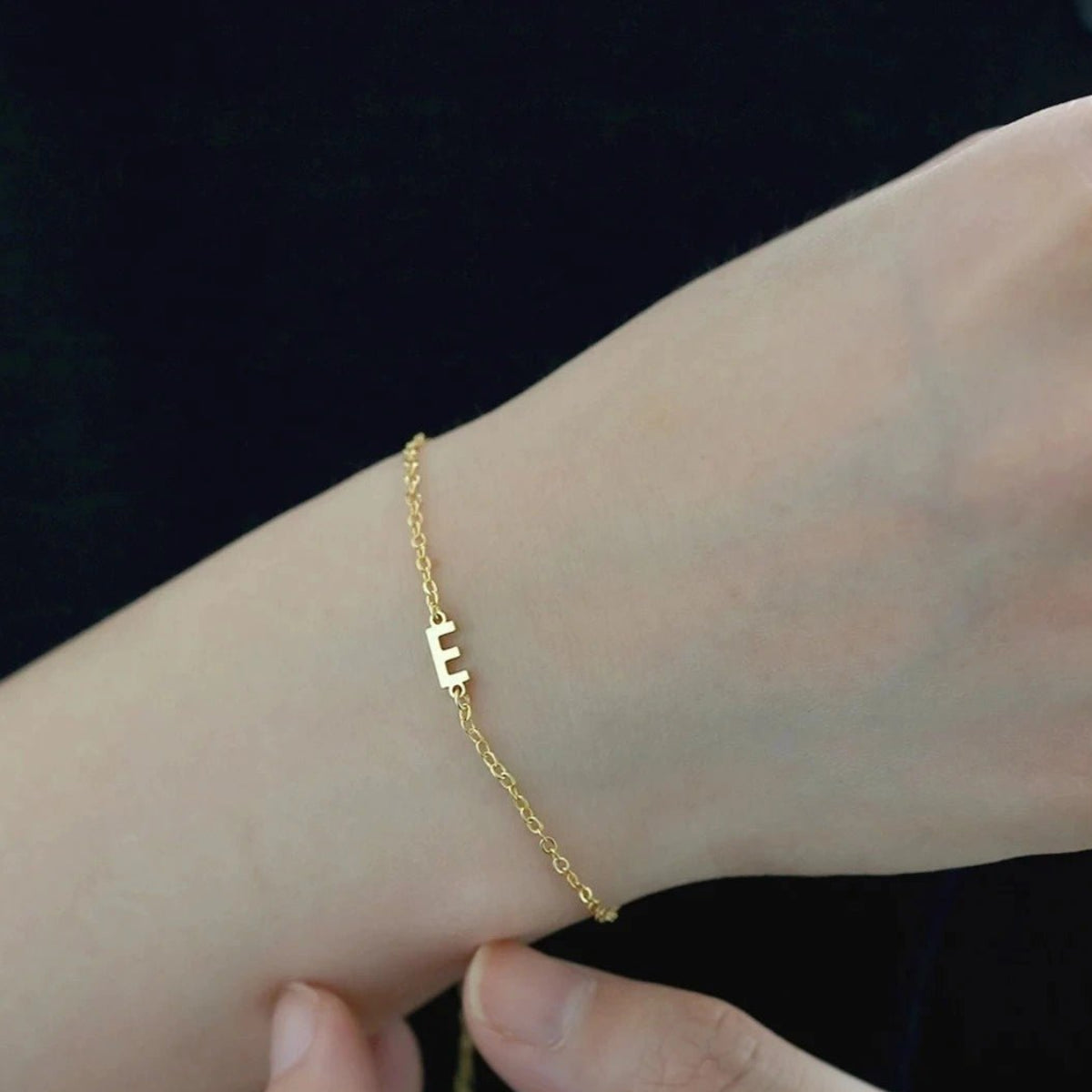 S925 Sterling Silver Alphabet Bracelet – Custom Letter Jewelry - Metis Grace