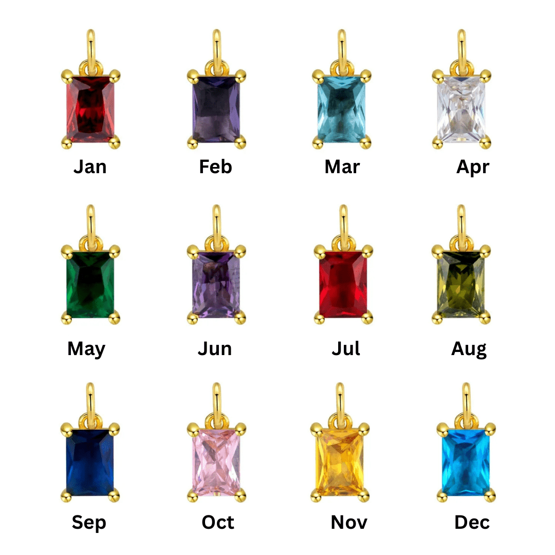 S925 Sterling Silver Alphabet Necklace with 12 Birthstones - Metis Grace