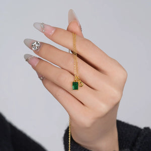 S925 Sterling Silver Alphabet Necklace with 12 Birthstones - Metis Grace