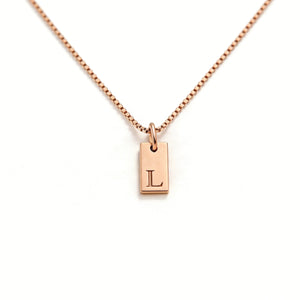 S925 Sterling Silver Alphabet Square Pendant Necklace - Metis Grace