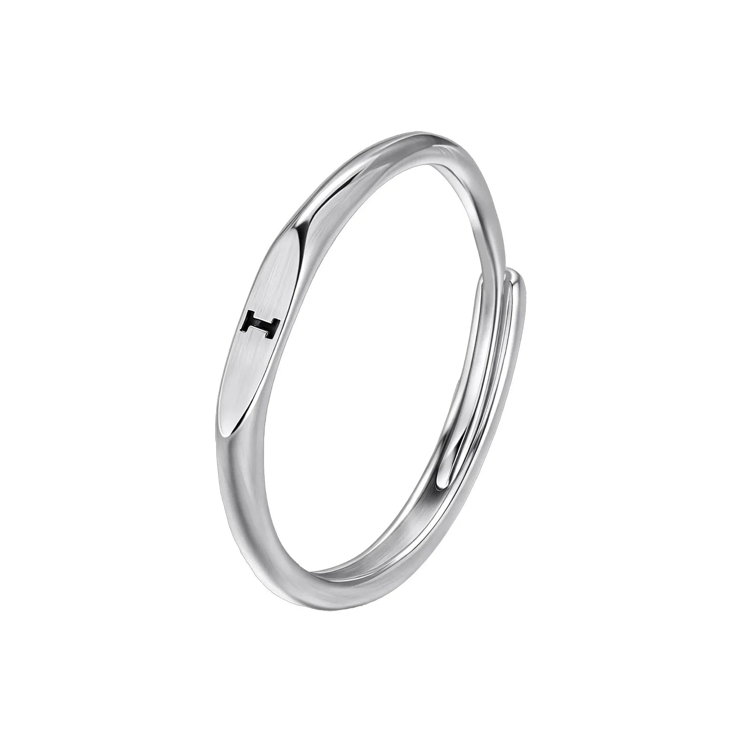 S925 Sterling Silver A–Z Initial Adjustable Ring - Metis Grace