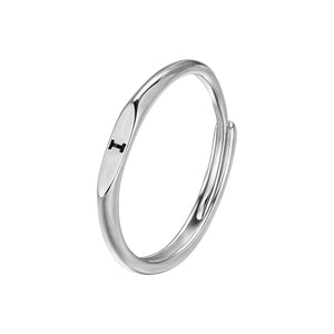 S925 Sterling Silver A–Z Initial Adjustable Ring - Metis Grace