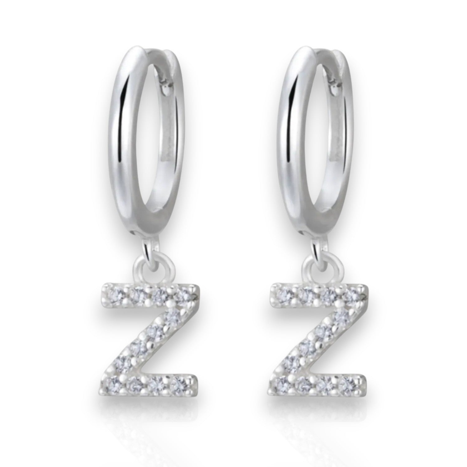 S925 Sterling Silver A-Z Letter Hoop Earrings – Metis Grace