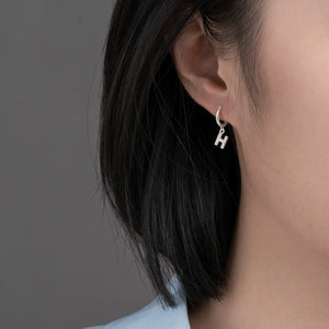 S925 Sterling Silver A–Z Letter Hoop Earrings - Metis Grace