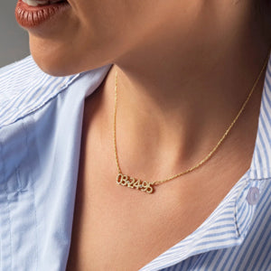 S925 Sterling Silver Crystal Number Necklace - Metis Grace