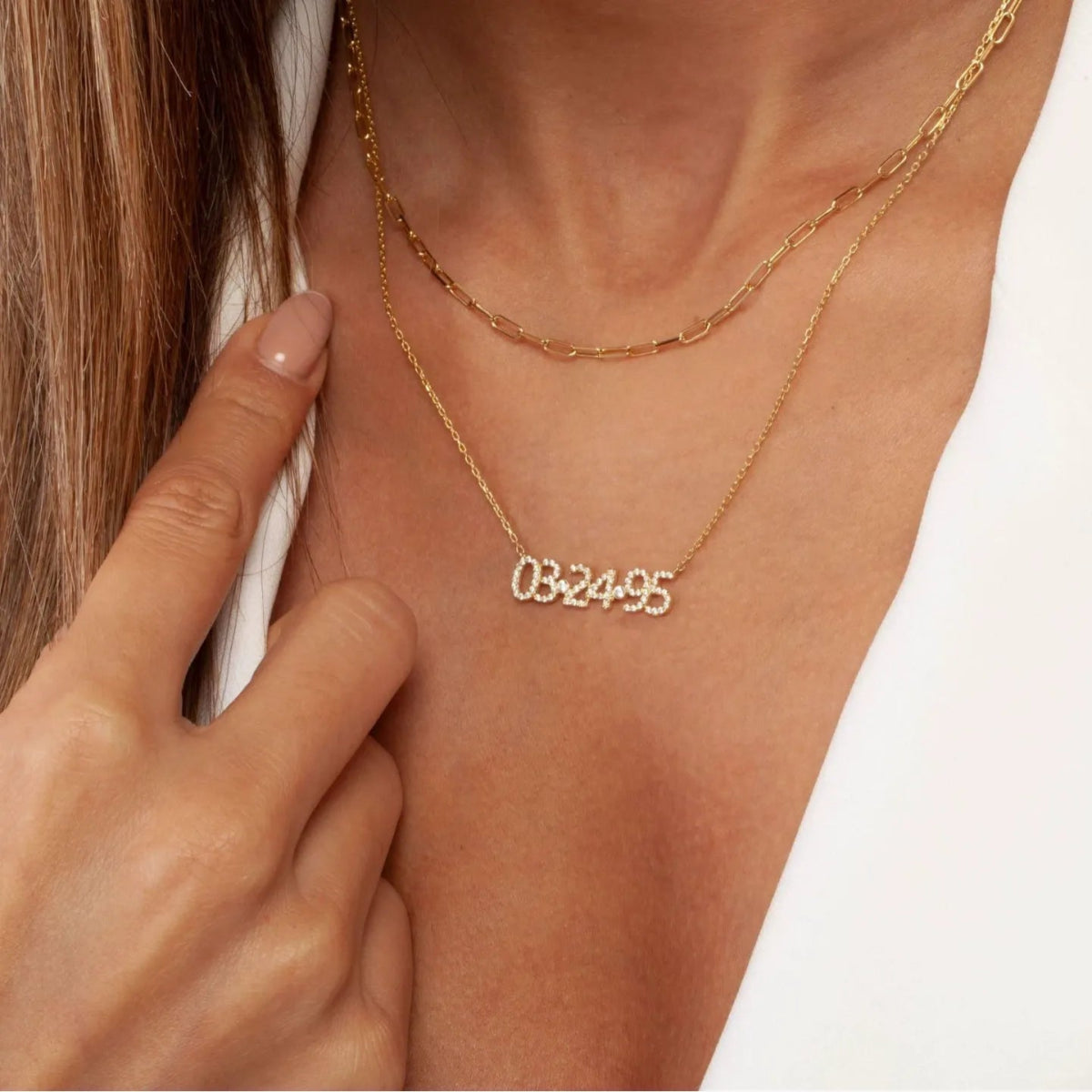 S925 Sterling Silver Crystal Number Necklace - Metis Grace