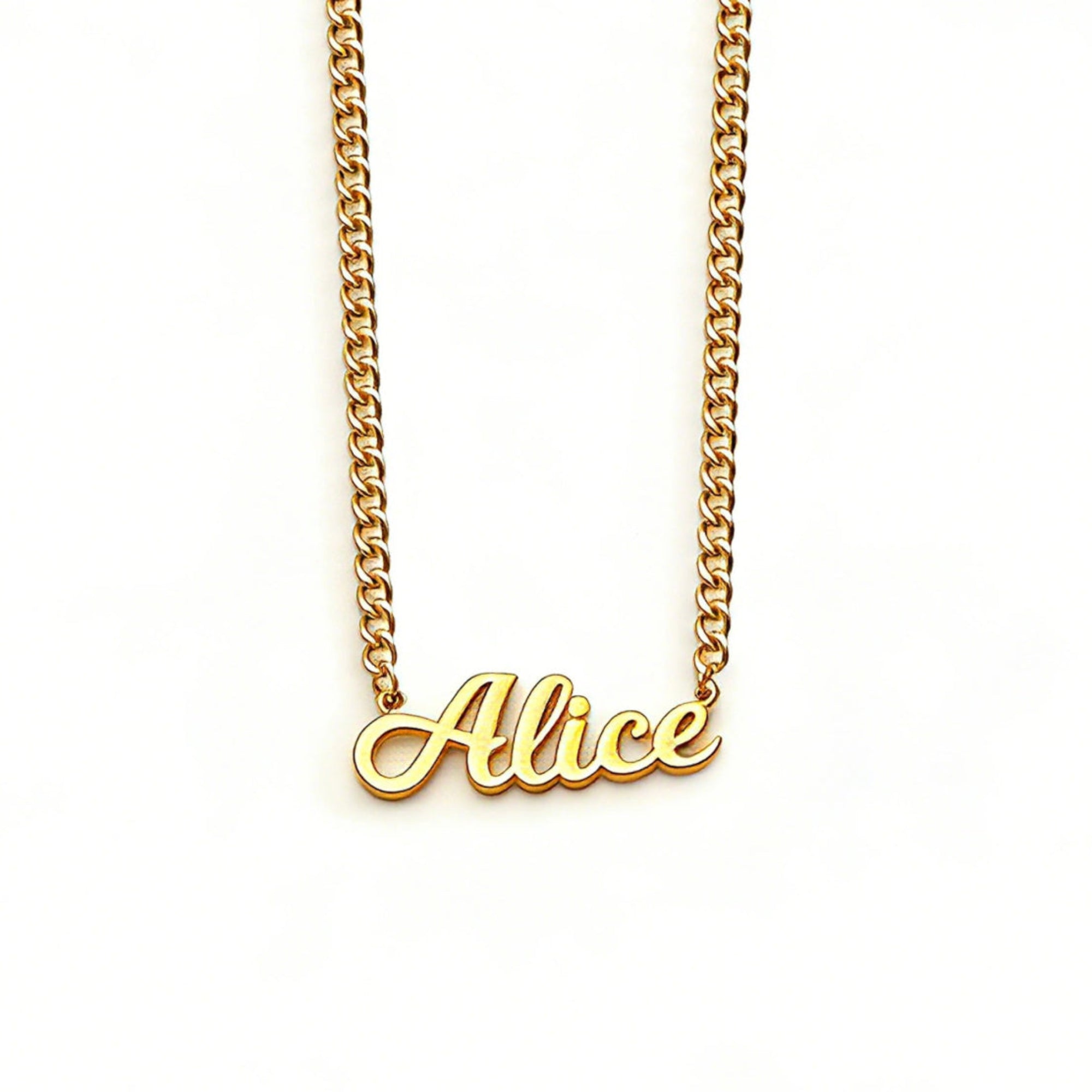S925 Sterling Silver Cuban Chain Name Pendant Necklace - Metis Grace