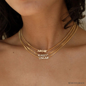 S925 Sterling Silver Cuban Chain Name Pendant Necklace - Metis Grace