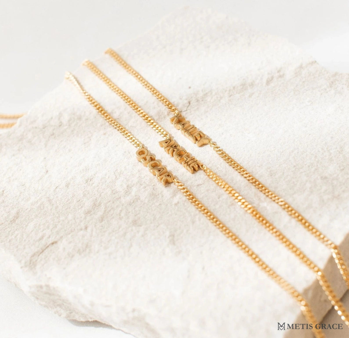 S925 Sterling Silver Cuban Chain Name Pendant Necklace - Metis Grace