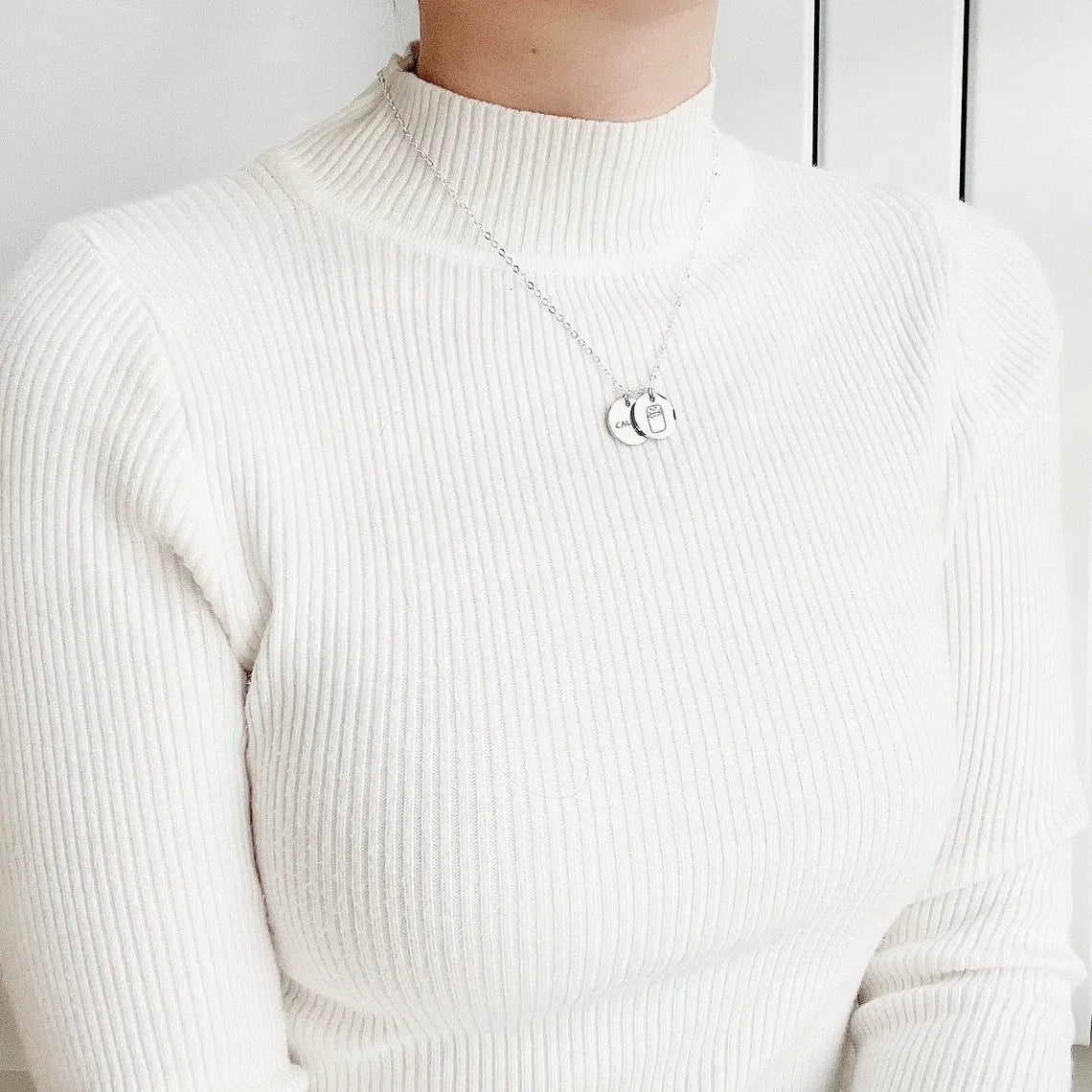 S925 Sterling Silver Custom Kids Drawing Disc Necklace - Metis Grace