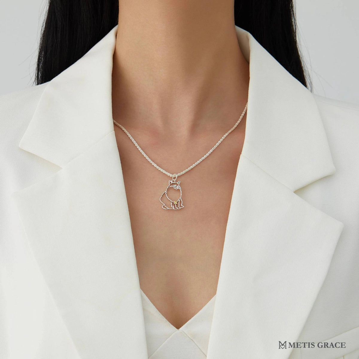 S925 Sterling Silver Custom Pet Photo Necklace - Metis Grace