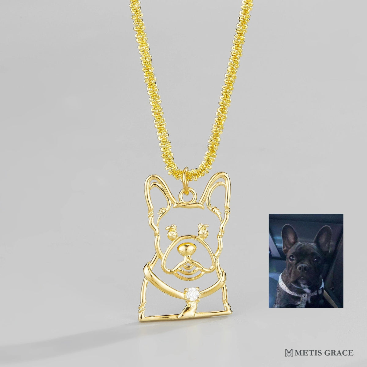 S925 Sterling Silver Custom Pet Photo Necklace - Metis Grace