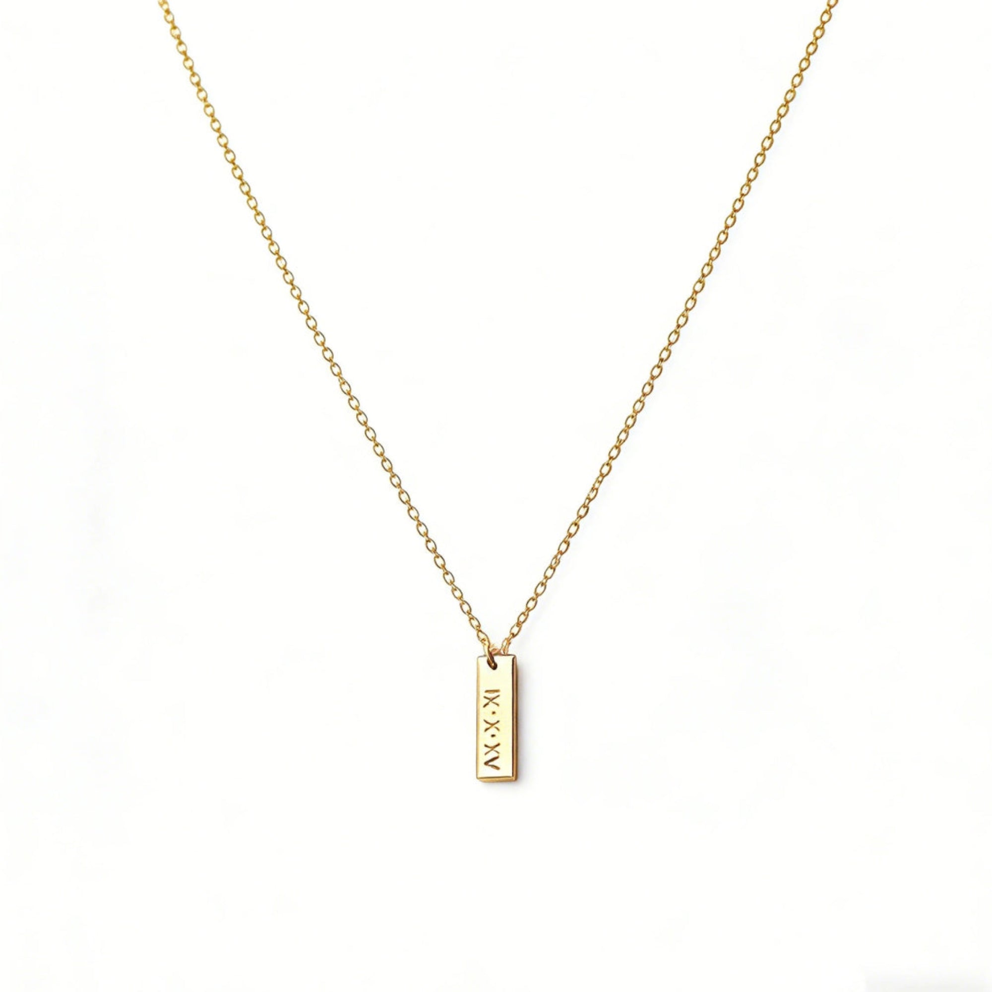 S925 Sterling Silver Engraved Rectangle Necklace - Metis Grace