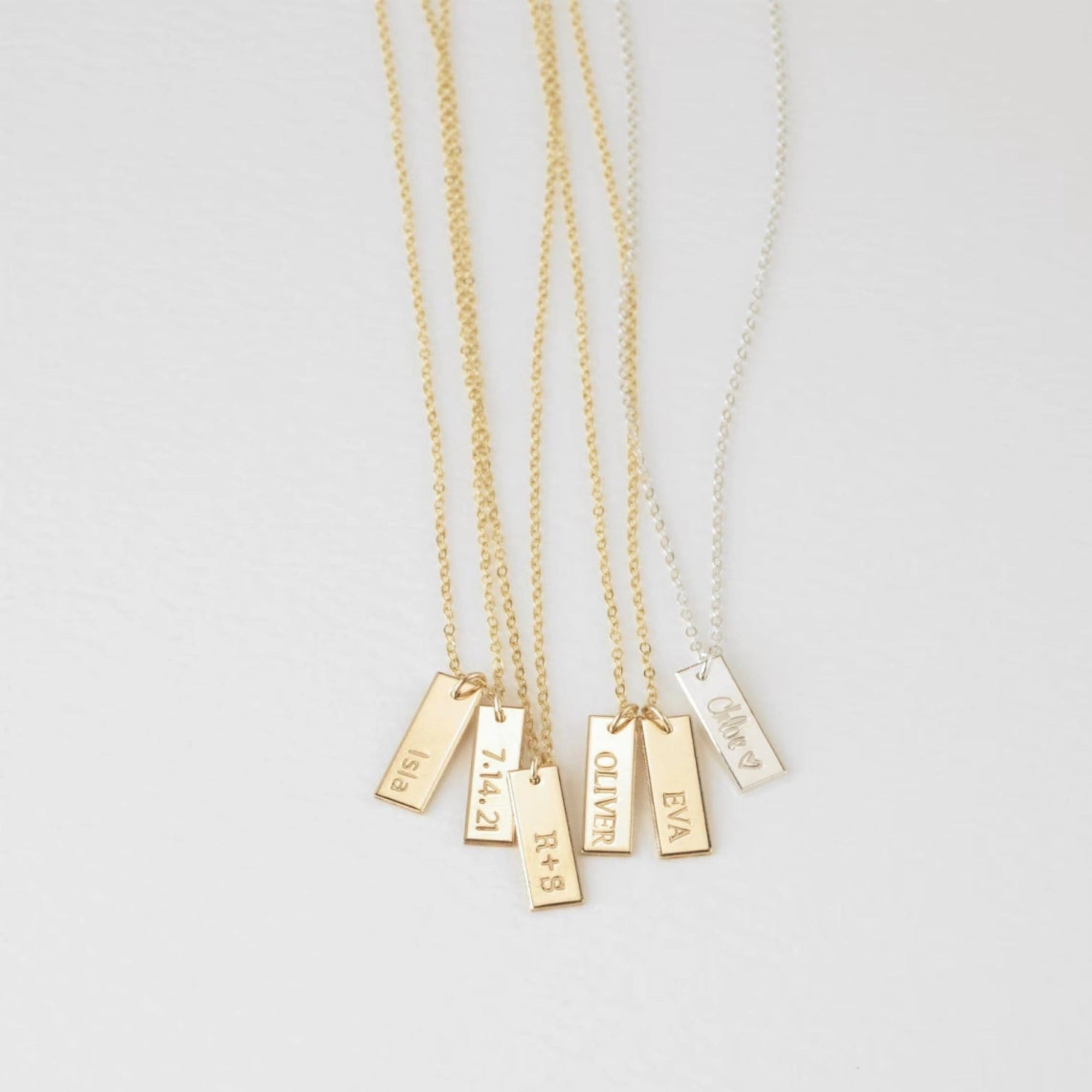S925 Sterling Silver Engraved Rectangle Necklace - Metis Grace