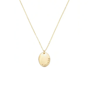 S925 Sterling Silver Oval Engraved Necklace - Metis Grace