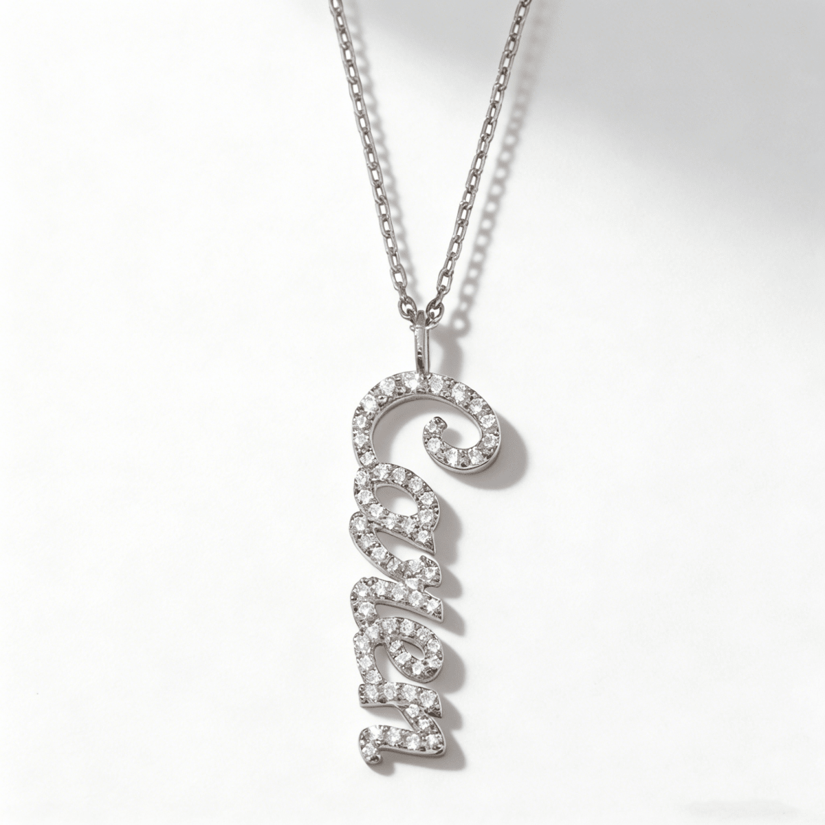 S925 Sterling Silver Vertical Name Necklace - Metis Grace