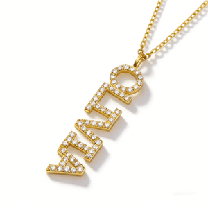 S925 Sterling Silver Vertical Name Necklace - Metis Grace