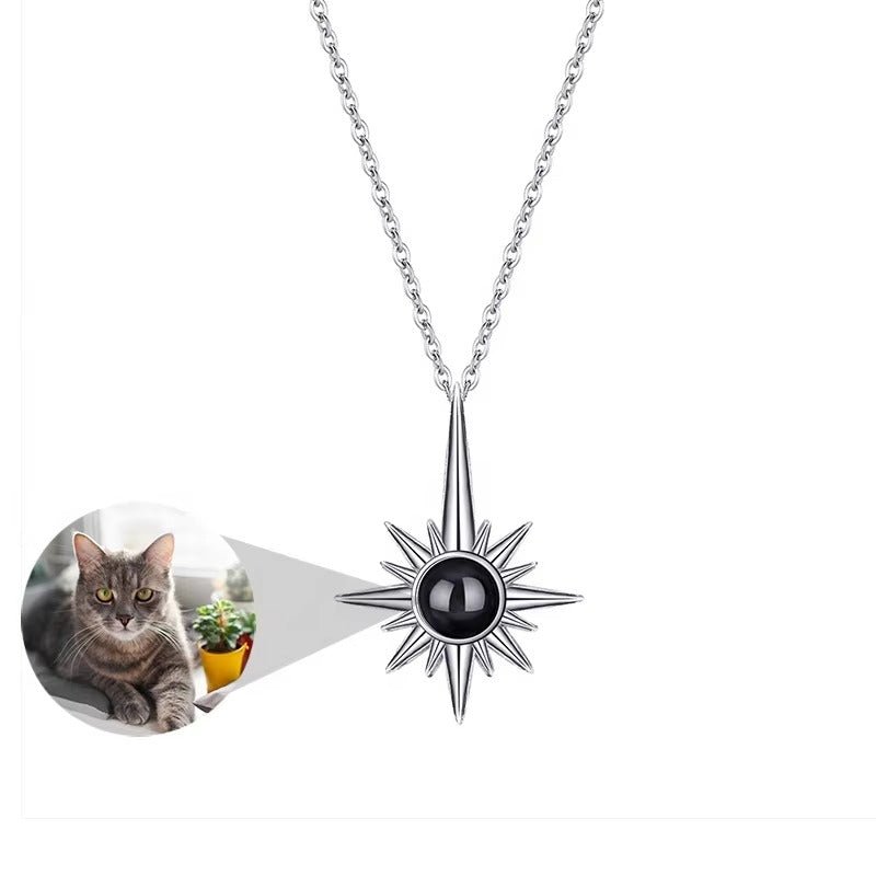 Sunflower Photo Projection Necklace in S925 Sterling Silver - Metis Grace