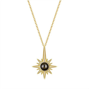 Sunflower Photo Projection Necklace in S925 Sterling Silver - Metis Grace