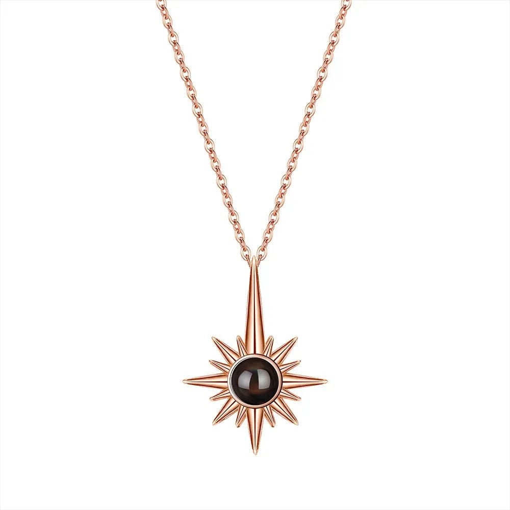 Sunflower Photo Projection Necklace in S925 Sterling Silver - Metis Grace