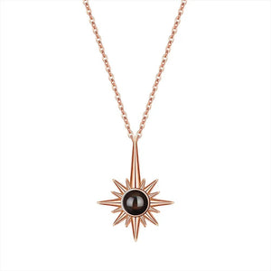 Sunflower Photo Projection Necklace in S925 Sterling Silver - Metis Grace